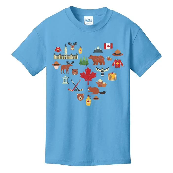 Canadian Vintage Symbols Canada Flag Maple Leaf Rcmp Cute Gift Kids T-Shirt