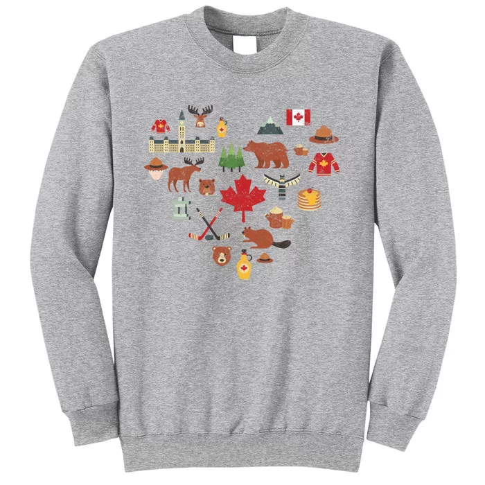 Canadian Vintage Symbols Canada Flag Maple Leaf Rcmp Cute Gift Tall Sweatshirt