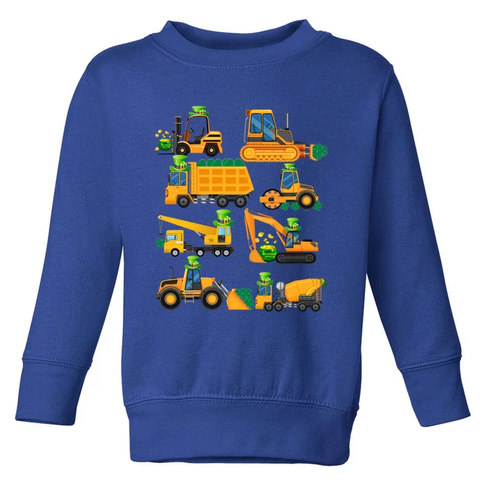 Construction Vehicle St Patricks Day Shamrock Funny Truck Cool Gift Toddler Sweatshirt