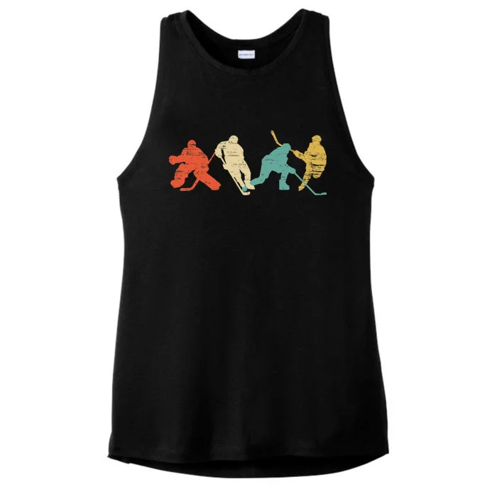 Classic Vintage Style Ice Hockey Ladies Tri-Blend Wicking Tank