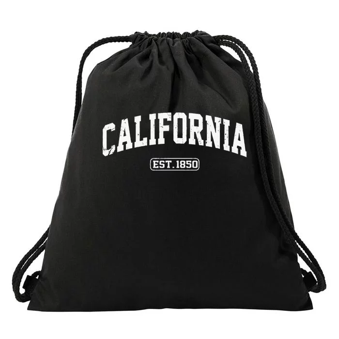 California Vintage State Athletic Style Drawstring Bag