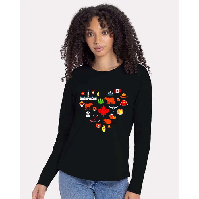 Canadian Vintage Symbols Canada Flag Maple Leaf Rcmp Womens Cotton Relaxed Long Sleeve T-Shirt