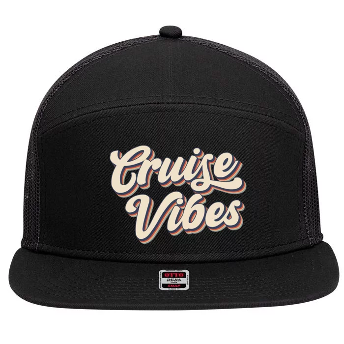 Cruise Vibes Summer Vacation 7 Panel Mesh Trucker Snapback Hat