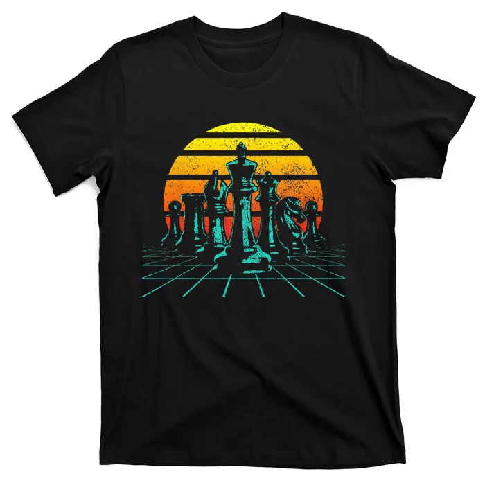 Chess Vintage Sunset Retro Chess Player T-Shirt