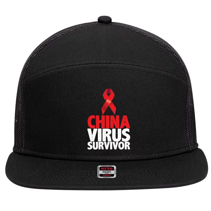 China Virus Survivor 7 Panel Mesh Trucker Snapback Hat