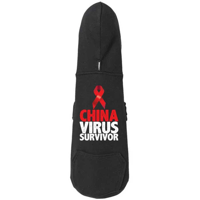 China Virus Survivor Doggie 3-End Fleece Hoodie