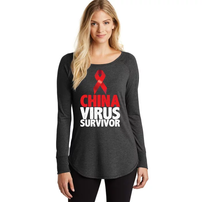 China Virus Survivor Women's Perfect Tri Tunic Long Sleeve Shirt