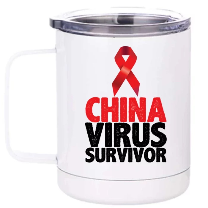 China Virus Survivor Front & Back 12oz Stainless Steel Tumbler Cup