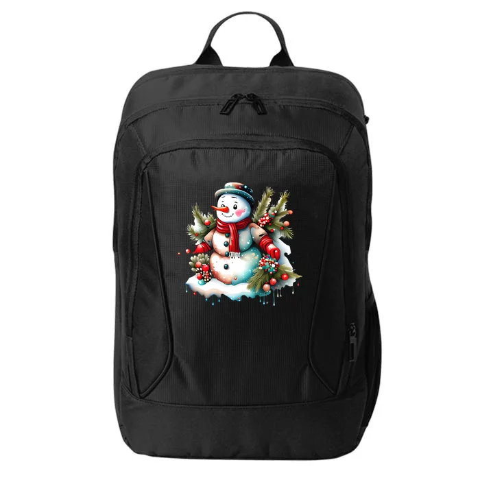 Christmas Vintage Snowman City Backpack