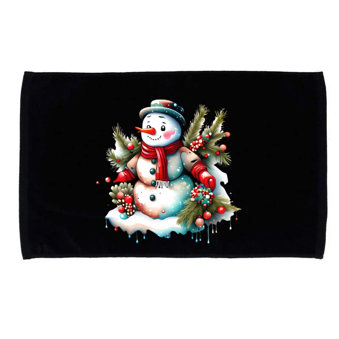 Christmas Vintage Snowman Microfiber Hand Towel