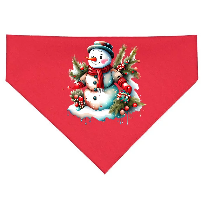 Christmas Vintage Snowman USA-Made Doggie Bandana