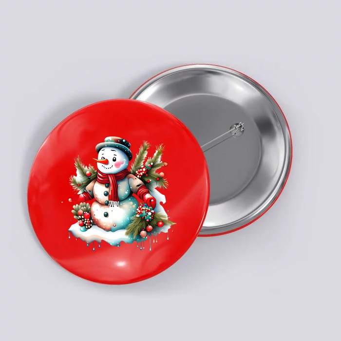 Christmas Vintage Snowman Button