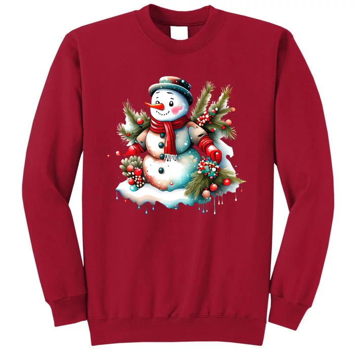 Christmas Vintage Snowman Tall Sweatshirt