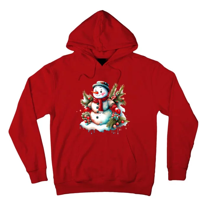 Christmas Vintage Snowman Tall Hoodie