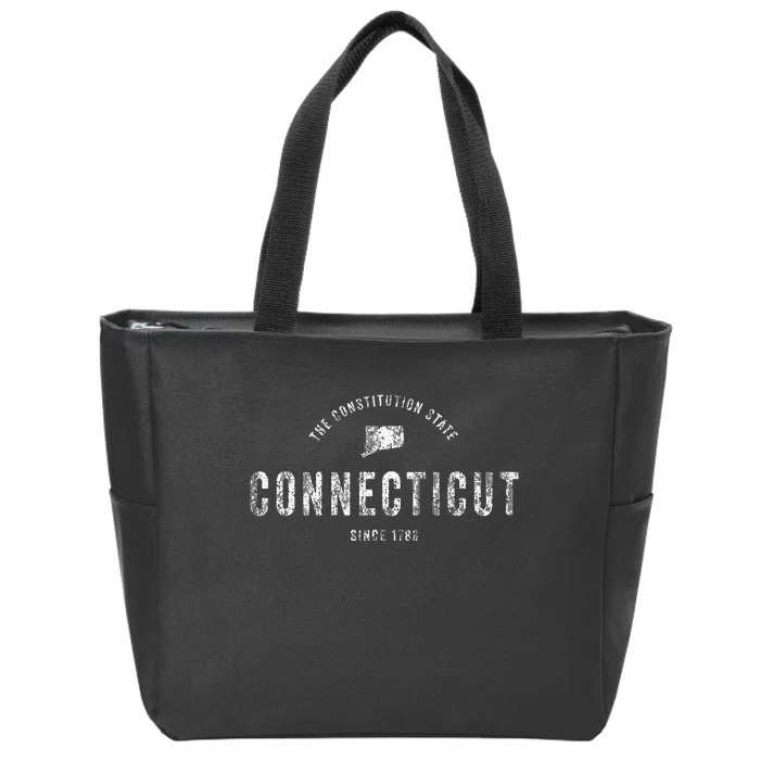 Connecticut Vintage Sports Design Zip Tote Bag