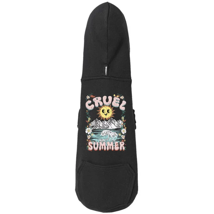 Cruel Vibes Summer Vintage Sunshine Ocean Wave Beach Lover Doggie 3-End Fleece Hoodie