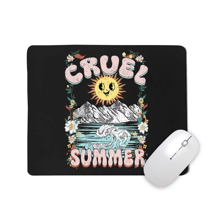 Cruel Vibes Summer Vintage Sunshine Ocean Wave Beach Lover Mousepad