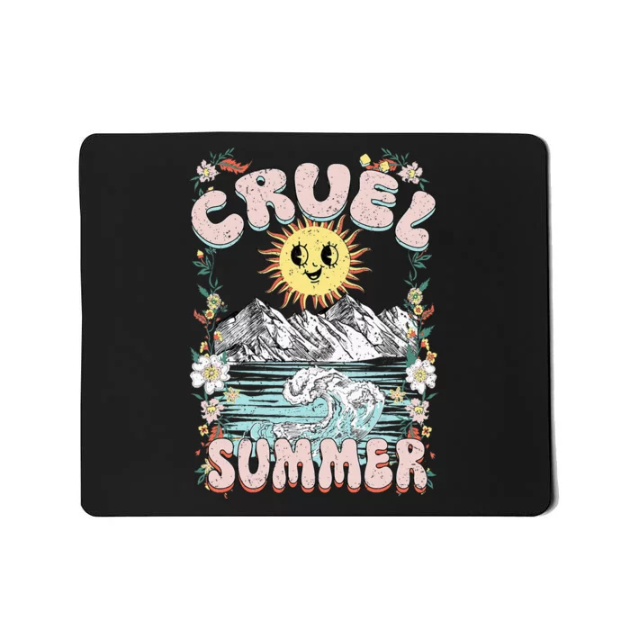 Cruel Vibes Summer Vintage Sunshine Ocean Wave Beach Lover Mousepad