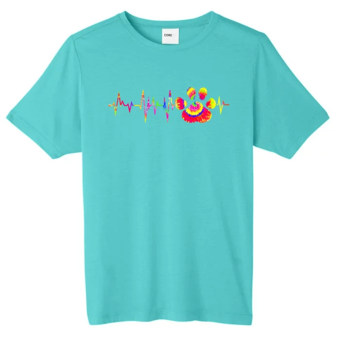 Cute Veterinarian Tie Dye Paw Print Heartbeat Vet Tech Cool Gift ChromaSoft Performance T-Shirt