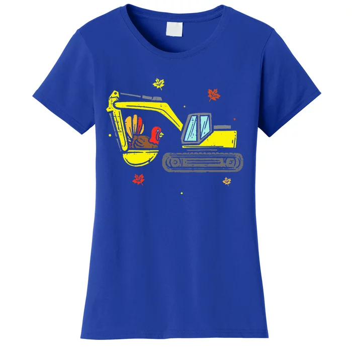 Construction Vehicle Thanksgiving Truck Turkey Women's T-Shirt