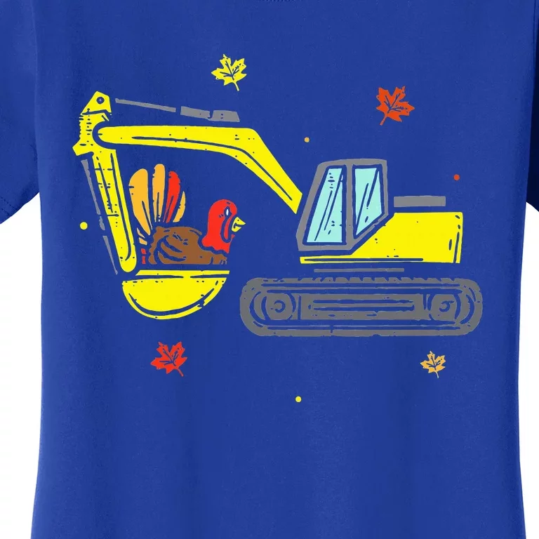 Construction Vehicle Thanksgiving Truck Turkey Women's T-Shirt