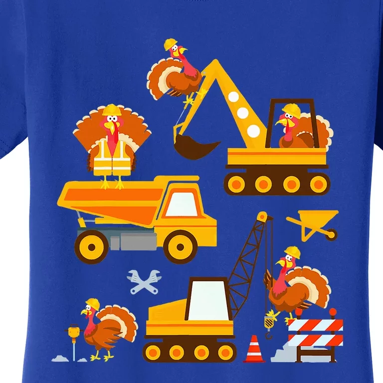 Construction Vehicle Thanksgiving Truck Turkey Women's T-Shirt