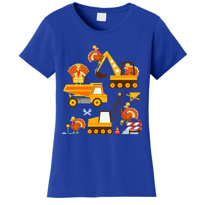 Construction Vehicle Thanksgiving Truck Turkey Women's T-Shirt