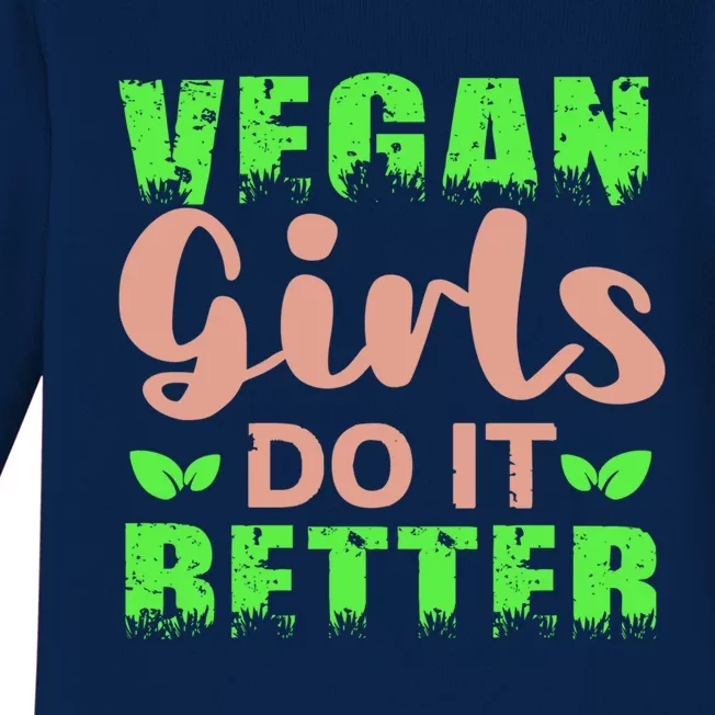 Cute Vegan Tees Great Gift Vegan Do It Better Meaningful Gift Baby Long Sleeve Bodysuit