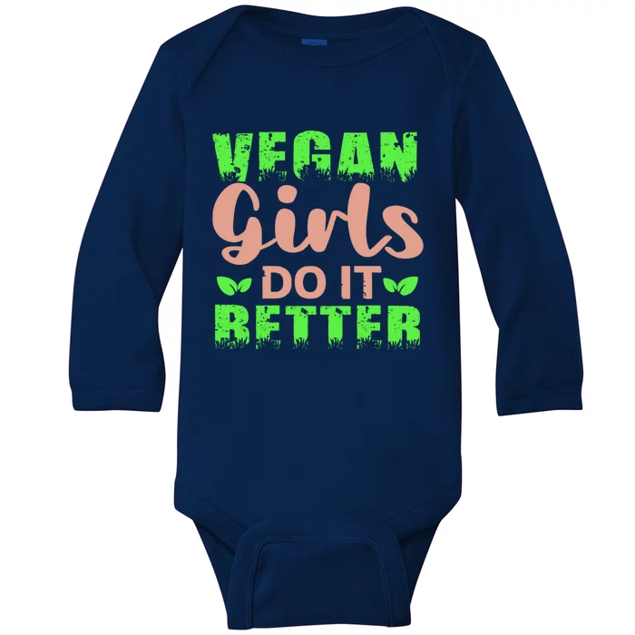 Cute Vegan Tees Great Gift Vegan Do It Better Meaningful Gift Baby Long Sleeve Bodysuit