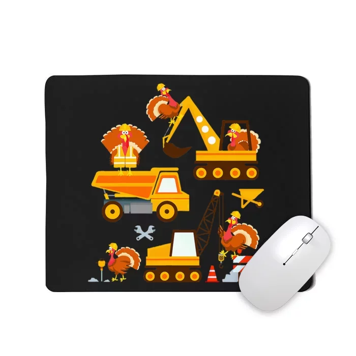 Construction Vehicle Thanksgiving Truck Turkey Mousepad