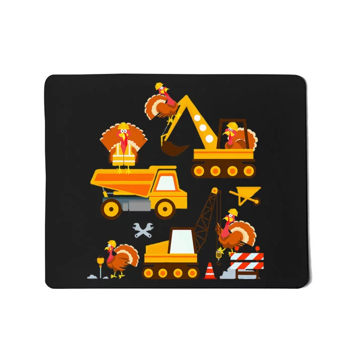 Construction Vehicle Thanksgiving Truck Turkey Mousepad