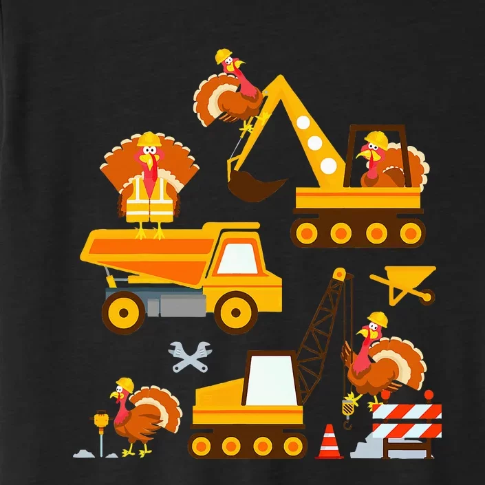 Construction Vehicle Thanksgiving Truck Turkey ChromaSoft Performance T-Shirt