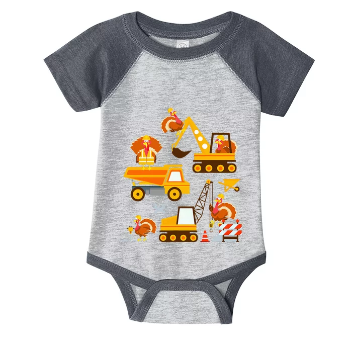 Construction Vehicle Thanksgiving Truck Turkey Infant Baby Jersey Bodysuit