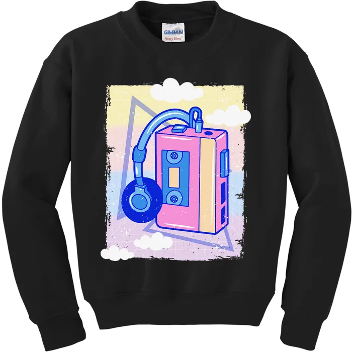 Cassette Vaporwave Tape Retro Vintage 70's 80's 90's Music Kids Sweatshirt