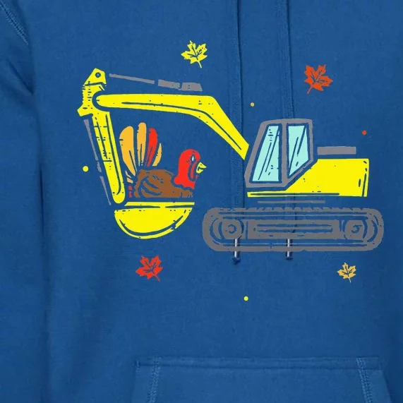 Construction Vehicle Thanksgiving Truck Turkey Premium Hoodie