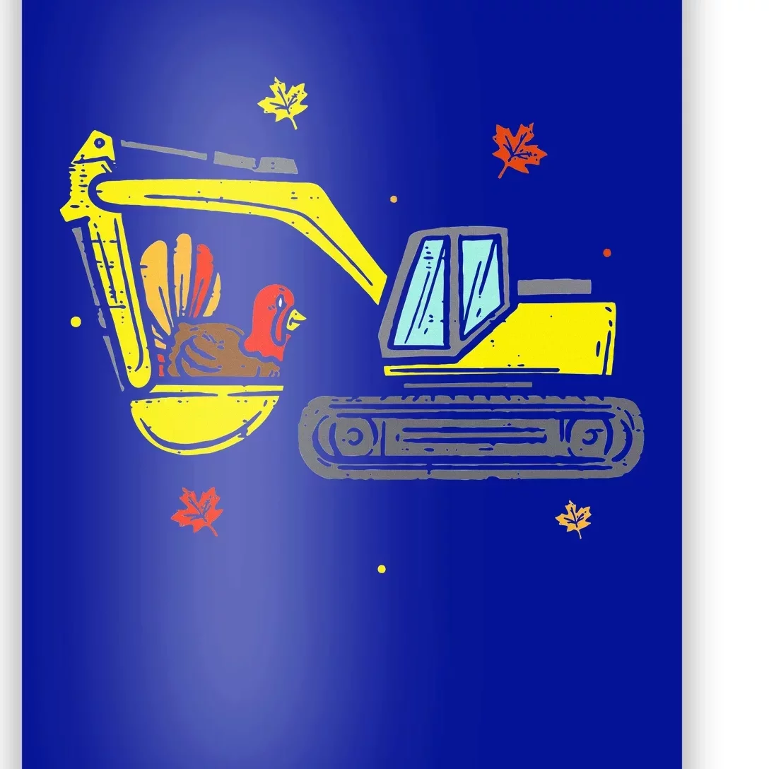 Construction Vehicle Thanksgiving Truck Turkey Poster