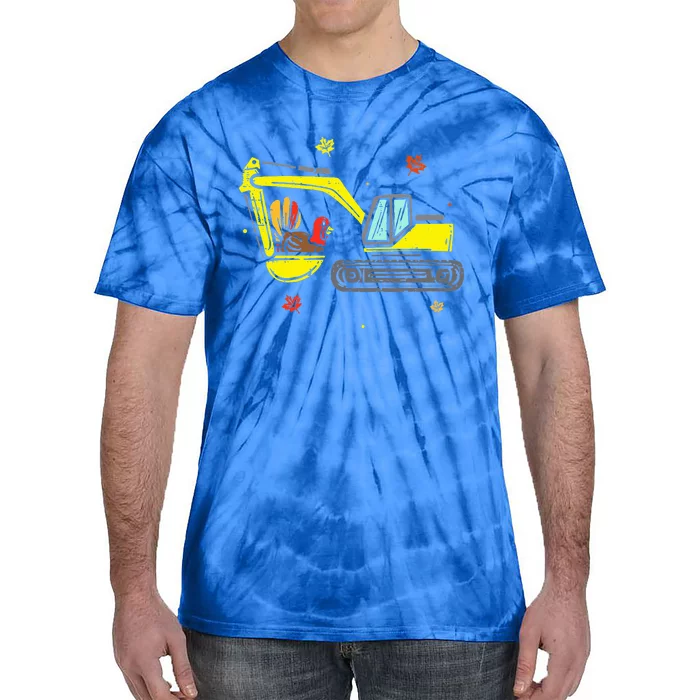 Construction Vehicle Thanksgiving Truck Turkey Tie-Dye T-Shirt