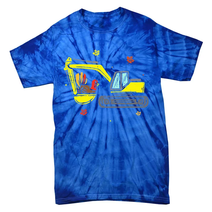 Construction Vehicle Thanksgiving Truck Turkey Tie-Dye T-Shirt