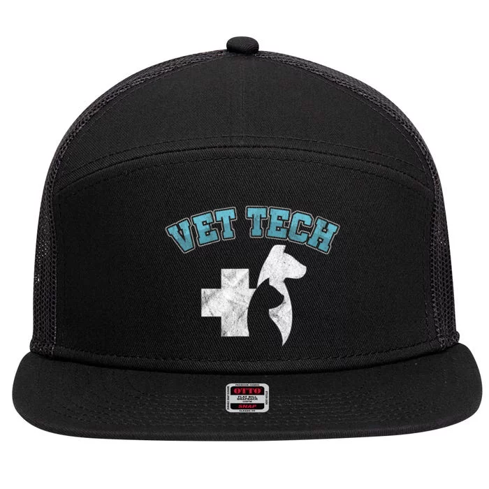 Cool Vet Technician Dog Cat Veterinarian Animal Gift 7 Panel Mesh Trucker Snapback Hat