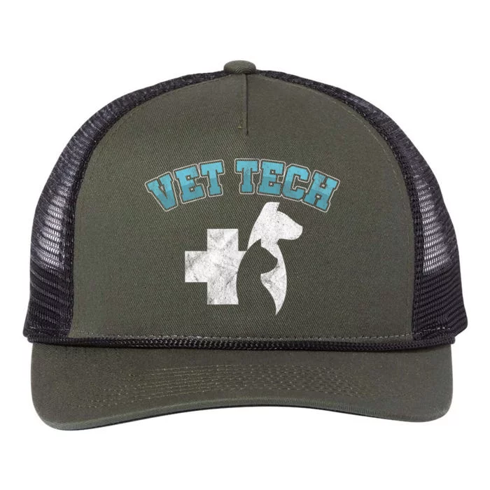 Cool Vet Technician Dog Cat Veterinarian Animal Gift Retro Rope Trucker Hat Cap