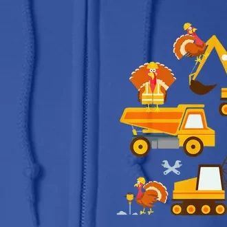 Construction Vehicle Thanksgiving Truck Turkey Full Zip Hoodie