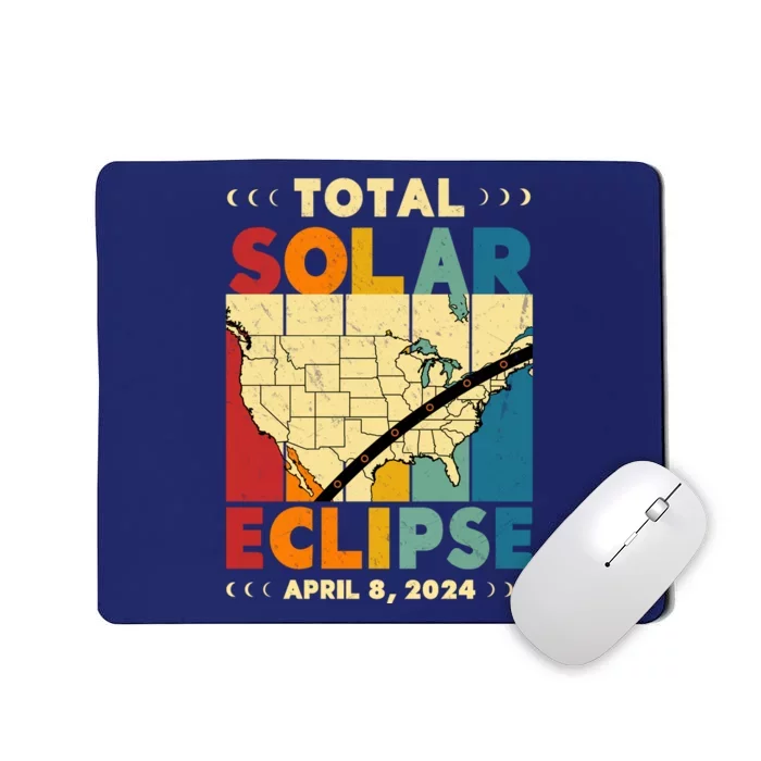 Cool Vintage Total Solar Eclips Usa Map April 2024 Mousepad