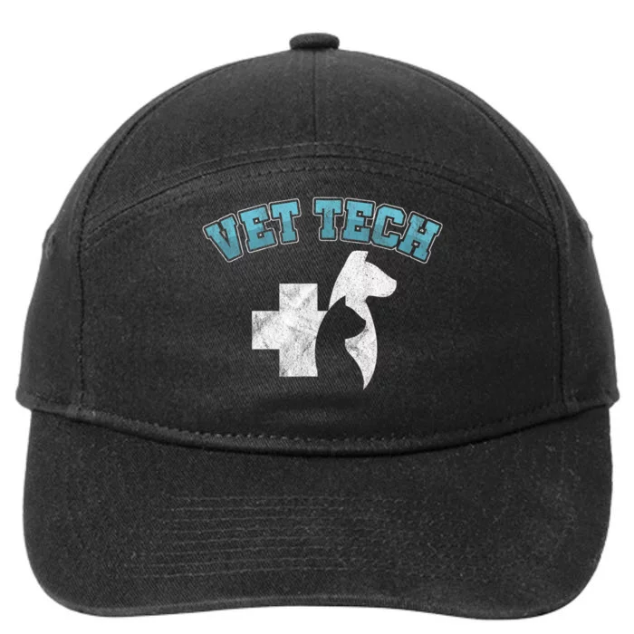 Cool Vet Technician Dog Cat Veterinarian Animal Gift 7-Panel Snapback Hat