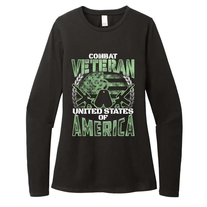 Combat Veteran United States Of America Military Veteran Gift Womens CVC Long Sleeve Shirt