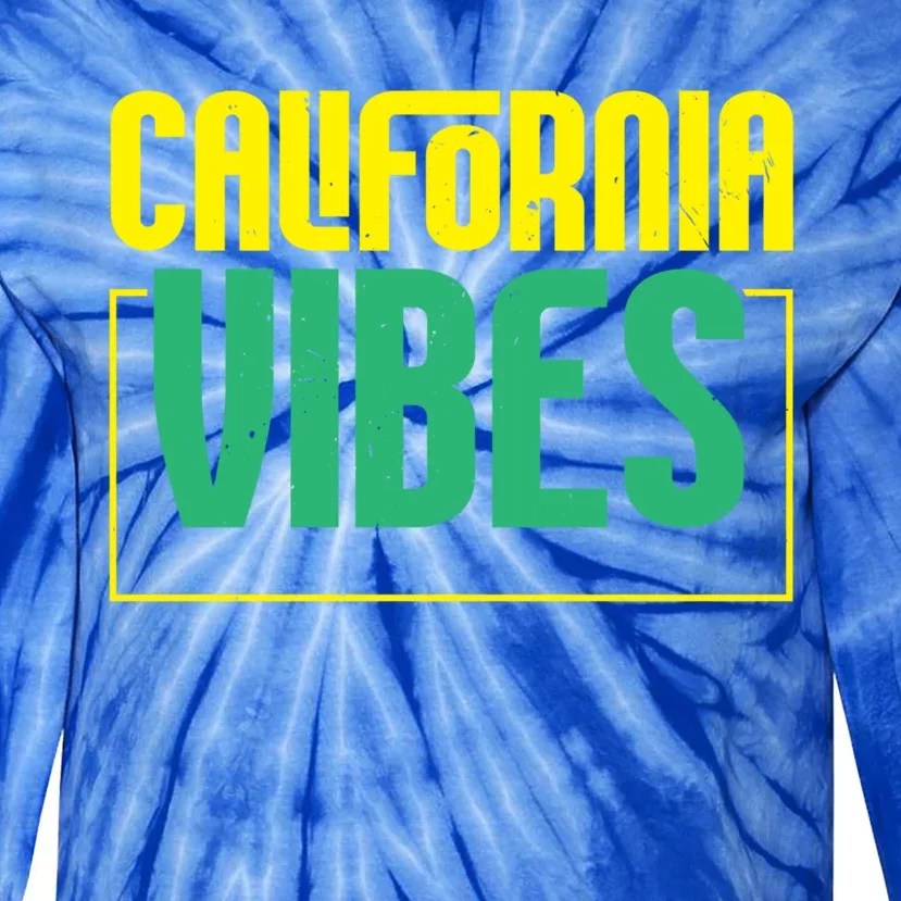 California Vibes Usa State America Travel Californian Cool Gift Tie-Dye Long Sleeve Shirt