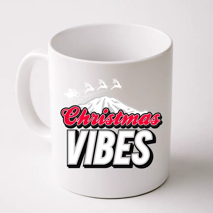 Christmas Vibes Until Santa Claus Comes Cute Gift Front & Back Coffee Mug