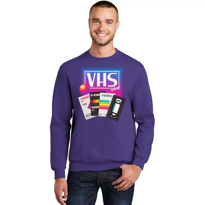 Cool Vintage VHS World Movie Tapes Sweatshirt