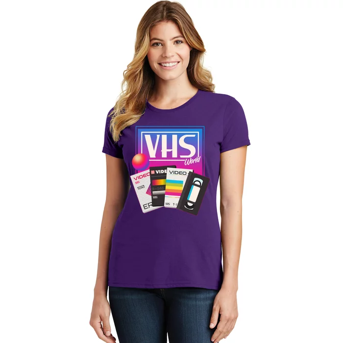 Cool Vintage VHS World Movie Tapes Women's T-Shirt