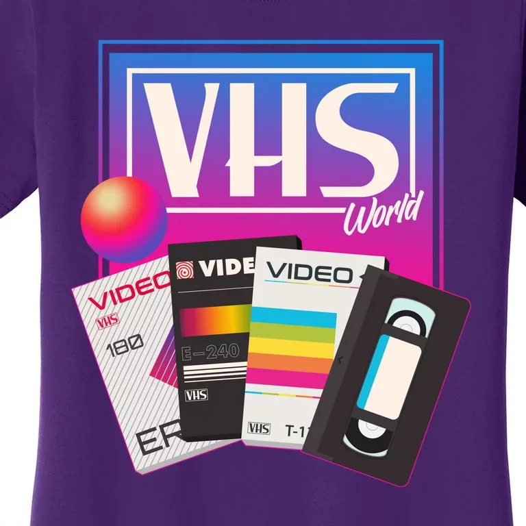 Cool Vintage VHS World Movie Tapes Women's T-Shirt