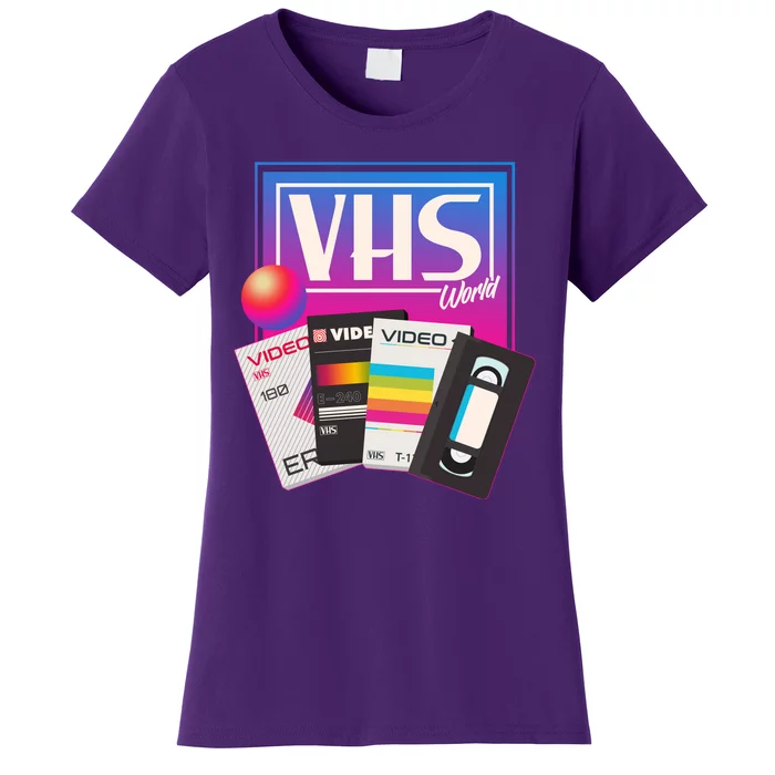 Cool Vintage VHS World Movie Tapes Women's T-Shirt